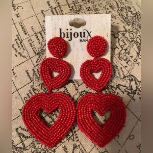 Bijoux Bar “Hearts” Beaded Earrings